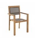 Table à rallonges de jardin en bois de teck + 6 fauteuils FUN