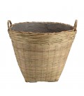 Pot de fleur rond 60x60cm en bambou naturel avec anses PRESTIGE