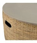Table basse ronde plateau en béton socle en bambou naturel PRESTIGE