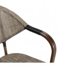 Lot de 2 chaises de jardin bistrot en acier textilène taupe MOZART