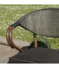 Lot de 2 chaises de jardin bistrot en acier textilène marron MOZART