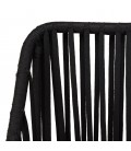 Lot de 2 fauteuils cordage noir coussin assise gris anthracite NOAH