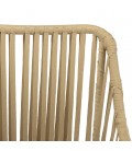Table de terrasse 180x100 et 6 fauteuils en cordage beige et noir NOAH