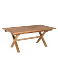 Table de jardin 6 places en bois + 6 fauteuils beiges et noirs NOAH
