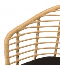 Table ronde d'extérieur 70cm + 2 fauteuils beiges et noires NOAH