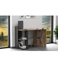 Bureau moderne avec étagères L120cm Pacolo Chêne industriel et Gris