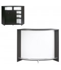 Comptoir de Bar noir et blanc design 134cm + Double porte - 
