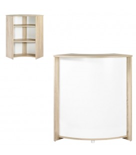 Comptoir de bar scandinave bois clair et blanc 97cm