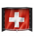 Comptoir d'accueil ou bar de cuisine décor drapeau Suisse 135cm