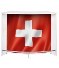 Comptoir d'accueil ou bar de cuisine décor drapeau Suisse 135cm