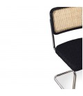 Chaise blanche tissu bouclette et pied doré Rosema - Lot de 6