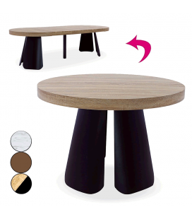 Table ronde 110cm extensible à 260cm pied design ARYA