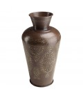 Vase alu L35cm H70cm couleur cuivre foncé patine antique HONORE