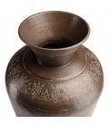 Vase alu L40cm H85cm couleur cuivre foncé patine antique HONORE