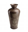 Vase alu L40cm H85cm couleur cuivre foncé patine antique HONORE
