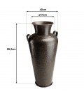 Vase alu avec anses L45cm H1m couleur cuivre noir antique HONORE