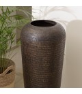 Vase alu L30cm H85cm couleur cuivre noir antique avec gravures HONORE