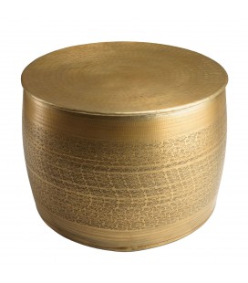 Table basse dorée ronde 60cm et motifs arabesques HONORE