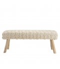 Banc en bois et laine ambiance cocooning 120x40cm motifs losanges SANCHO