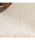 Grand tapis rectangulaire 200x290cm en laine bouclée couleur ivoire SANCHO