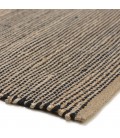 Grand tapis 200x290cm en jute et coton couleur sable et noir CANCUN