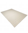 Grand tapis rectangulaire 200x290cm en laine tissée couleur écru CANCUN