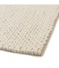 Grand tapis rectangulaire 200x290cm en laine tissée couleur écru CANCUN