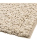 Tapis rectangulaire 160x230cm en laine bouclée couleur beige CANCUN