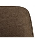 Chaise tissu marron dossier droit pieds acier noir JUNO - Lot de 2