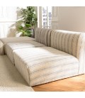 Canapé haut de gamme modulable 6 places coton gris et beige GLORIA