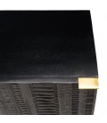 Table de chevet noir en bois massif sculpté GLORIA