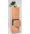 Rangement de bureau en bois Merisier 4 tiroirs à dossiers suspendus 6 coloris - 
