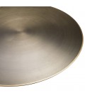 Table basse ronde 80x80cm en métal noir et bordure dorée JIM