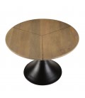 Table dappoint 65x65cm plateau en manguier pied évasé noir mat JIM