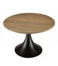 Table dappoint 65x65cm plateau en manguier pied évasé noir mat JIM