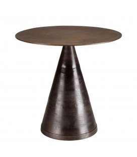 Table d'appoint ronde 80cm alu couleur laiton pied conique DODOMA