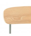 Chaise style écolier bois de frêne pieds bleu vert JUNO - Set de 2