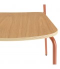 Lot de 2 chaises style écolier en bois de frêne et pieds orange terracotta JUNO