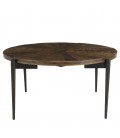 Table basse ronde 80x80cm bois recyclé CINA