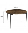 Table ronde en bois massif 120x120cm CINA