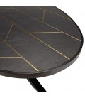 Table ovale 220x110cm effet pierre motifs dorés BESMA