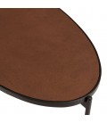 Table basse ovale 131x65cm couleur rouille effet pierre BESMA
