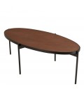Table basse ovale 131x65cm couleur rouille effet pierre BESMA