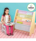 Bibliothèque pour enfants bois et toile souple 4 couleurs - 