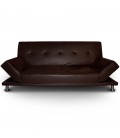 Canapé-lit en simili cuir noir avec pieds inox Liberty - 