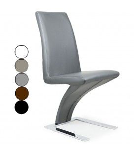 Chaise en simili cuir et acier chromé Size - 5 coloris - 