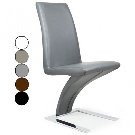 Chaise en simili cuir et acier chromé Size - 5 coloris - 