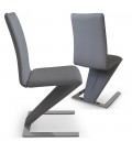 Lot de 2 chaises en cuir PU et piètement design SizeBis - 6 coloris - 
