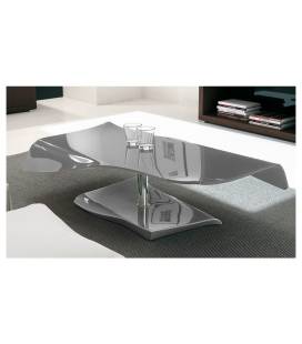 Table basse fixe en verre laqué gris SQUIZY - 