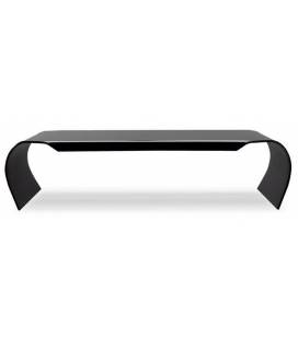 Table basse en verre noir courbé 12mm design - 